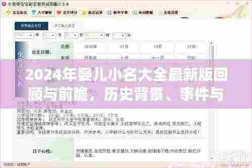 2024年婴儿小名大全最新版回顾与前瞻，历史背景、事件与影响