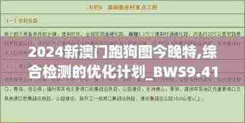 2024新澳门跑狗图今晚特,综合检测的优化计划_BWS9.41.51旅行者特别版