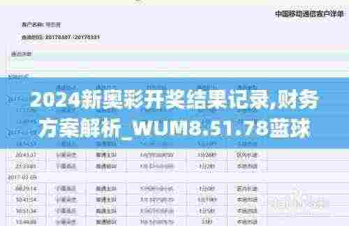 2024新奥彩开奖结果记录,财务方案解析_WUM8.51.78蓝球版
