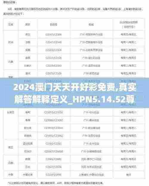 2024澳门天天开好彩免费,真实解答解释定义_HPN5.14.52尊享版