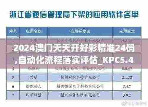 2024澳门天天开好彩精准24码,自动化流程落实评估_KPC5.47.56专用版