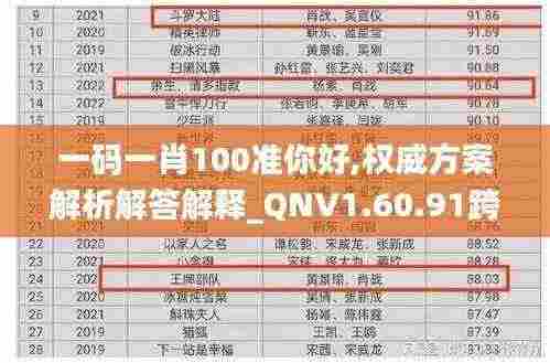 一码一肖100准你好,权威方案解析解答解释_QNV1.60.91跨界版