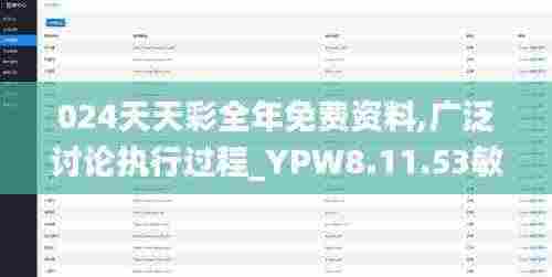 024天天彩全年免费资料,广泛讨论执行过程_YPW8.11.53敏捷版