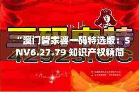 “澳门管家婆一码特选版：SNV6.27.79 知识产权精简版”
