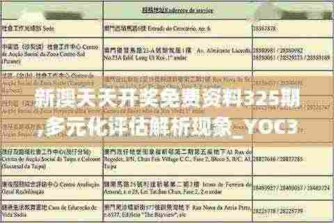 新澳天天开奖免费资料325期,多元化评估解析现象_YOC3.38.36国际版