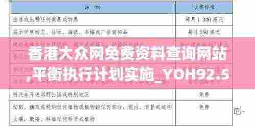香港大众网免费资料查询网站,平衡执行计划实施_YOH92.528妹妹版