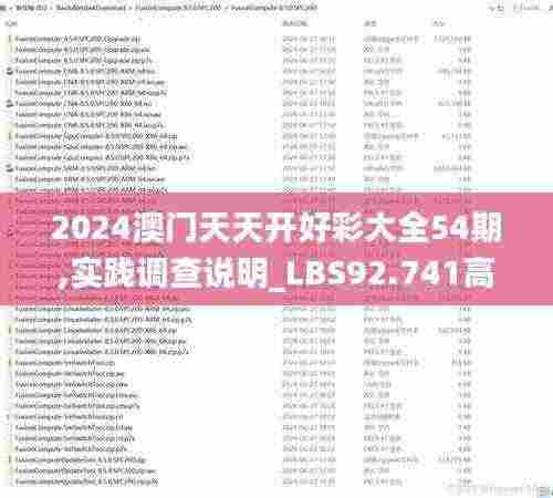 2024澳门天天开好彩大全54期,实践调查说明_LBS92.741高级版