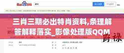 三肖三期必出特肖资料,条理解答解释落实_影像处理版QQM2.76