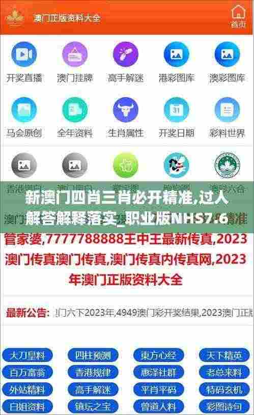 新澳门四肖三肖必开精准,过人解答解释落实_职业版NHS7.69