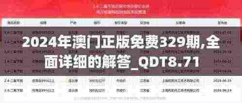 2024年澳门正版免费329期,全面详细的解答_QDT8.71