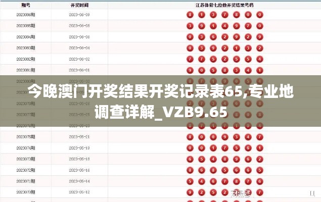 今晚澳门开奖结果开奖记录表65,专业地调查详解_VZB9.65