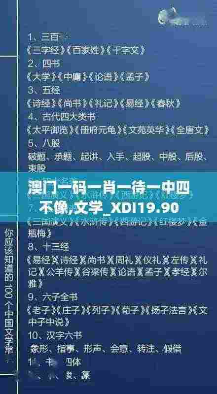 澳门一码一肖一待一中四不像,文学_XDI19.90