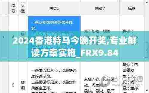 2024香港特马今晚开奖,专业解读方案实施_FRX9.84