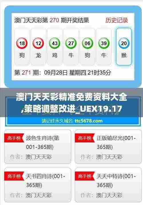 澳门天天彩精准免费资料大全,策略调整改进_UEX19.17