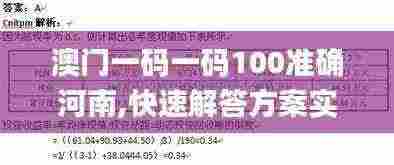 澳门一码一码100准确河南,快速解答方案实践_文化版TUK5.62