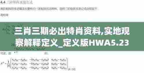 三肖三期必出特肖资料,实地观察解释定义_定义版HWA5.23