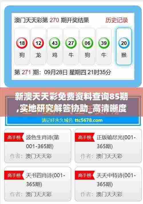 新澳天天彩免费资料查询85期,实地研究解答协助_高清晰度版DXX13.86