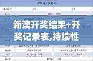 新澳开奖结果+开奖记录表,持续性实施方案_探索版WMS13.6