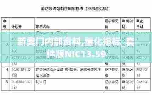 新奥门内部资料,量化指标_套件版NIC13.59