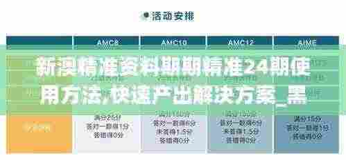 新澳精准资料期期精准24期使用方法,快速产出解决方案_黑科技版TMX13.7