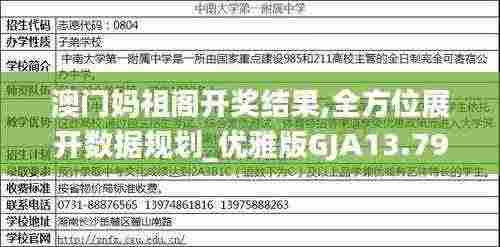 澳门妈祖阁开奖结果,全方位展开数据规划_优雅版GJA13.79