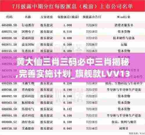 黄大仙三肖三码必中三肖揭秘,完善实施计划_旗舰款LVV13.76