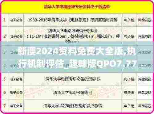 新澳2024资料免费大全版,执行机制评估_趣味版QPO7.77