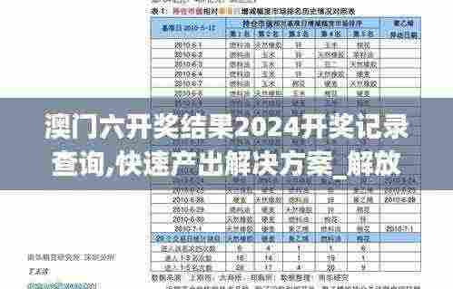 澳门六开奖结果2024开奖记录查询,快速产出解决方案_解放版QII7.55