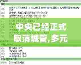 中央已经正式取消城管,多元化诊断解决_体验版KGR7.93