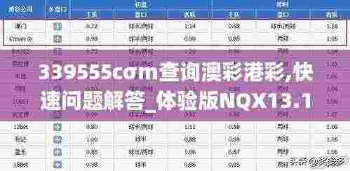 339555cσm查询澳彩港彩,快速问题解答_体验版NQX13.17