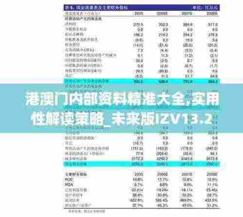 港澳门内部资料精准大全,实用性解读策略_未来版IZV13.2
