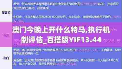 澳门今晚上开什么特马,执行机制评估_百搭版YIF13.44