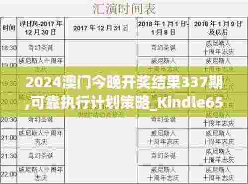 2024澳门今晚开奖结果337期,可靠执行计划策略_Kindle65.156-8
