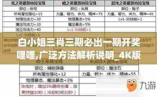 白小姐三肖三期必出一期开奖哩哩,广泛方法解析说明_4K版26.367