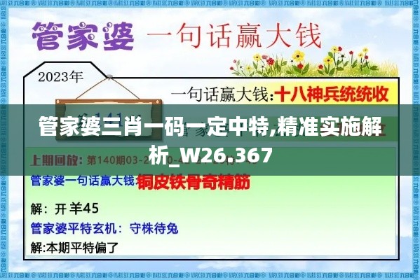 管家婆三肖一码一定中特,精准实施解析_W26.367