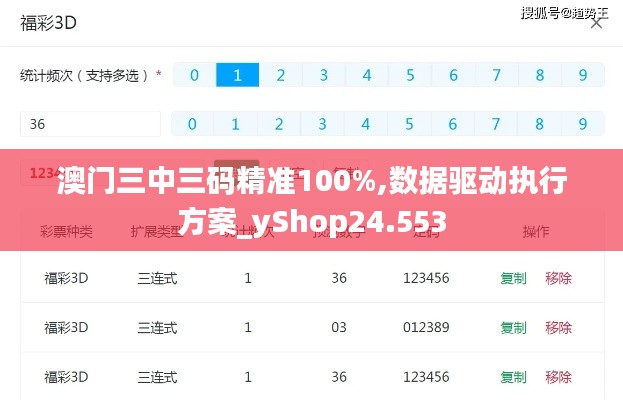 澳门三中三码精准100%,数据驱动执行方案_yShop24.553