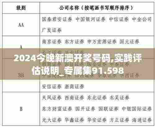 2024今晚新澳开奖号码,实践评估说明_专属集91.598