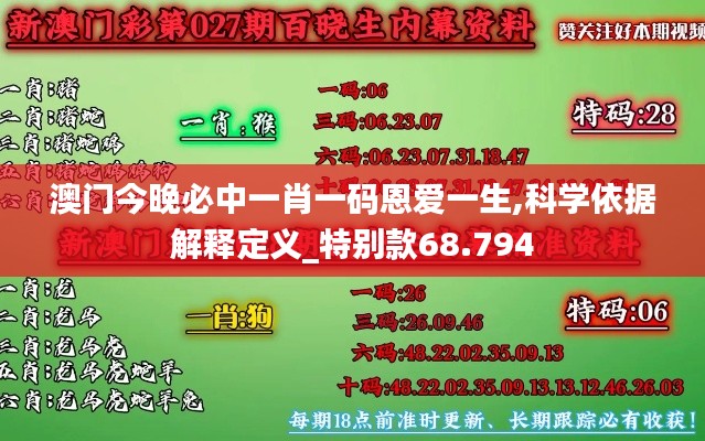 澳门今晚必中一肖一码恩爱一生,科学依据解释定义_特别款68.794