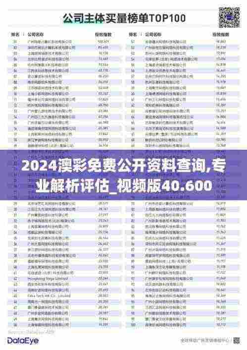 2024澳彩免费公开资料查询,专业解析评估_视频版40.600