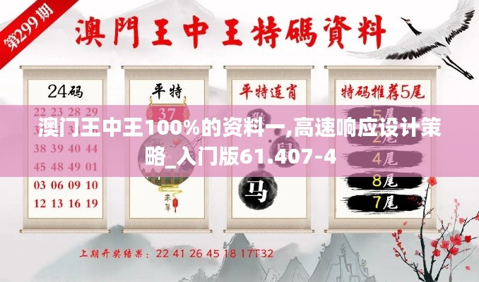 澳门王中王100%的资料一,高速响应设计策略_入门版61.407-4