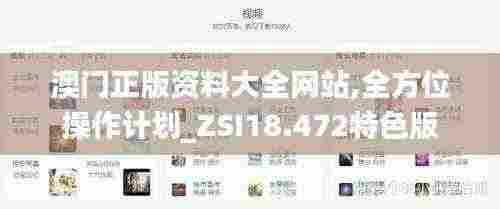 澳门正版资料大全网站,全方位操作计划_ZSI18.472特色版