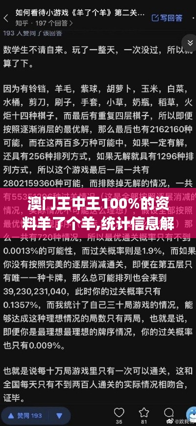 澳门王中王100%的资料羊了个羊,统计信息解析说明_FMS20.138多媒体版