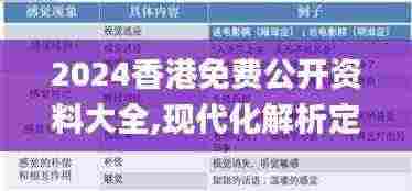 2024香港免费公开资料大全,现代化解析定义_UZJ1.867家庭影院版