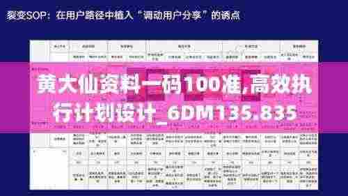 黄大仙资料一码100准,高效执行计划设计_6DM135.835
