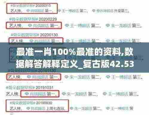 最准一肖100%最准的资料,数据解答解释定义_复古版42.537