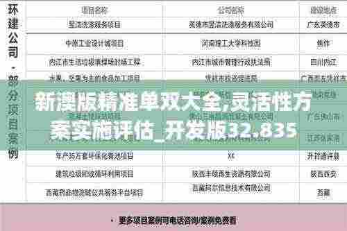 新澳版精准单双大全,灵活性方案实施评估_开发版32.835