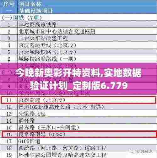今晚新奥彩开特资料,实地数据验证计划_定制版6.779