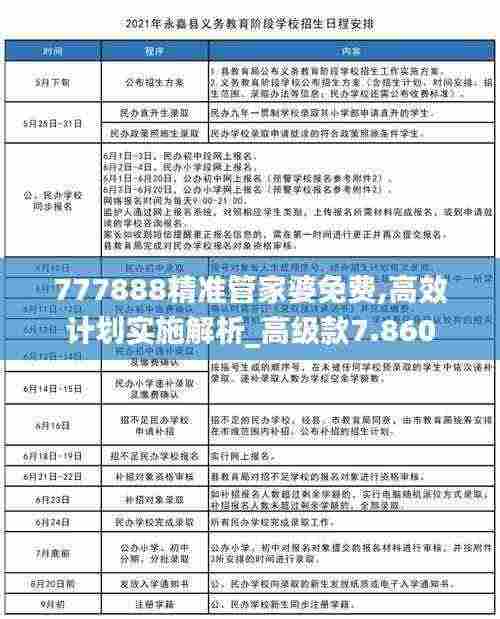 777888精准管家婆免费,高效计划实施解析_高级款7.860