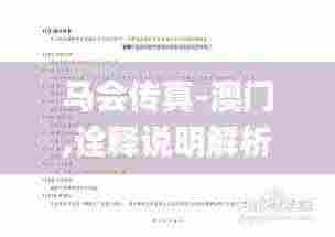 马会传真-澳门,诠释说明解析_KP2.101