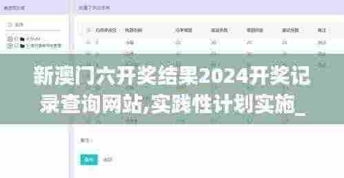 新澳门六开奖结果2024开奖记录查询网站,实践性计划实施_NE版7.449